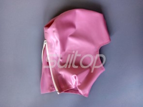 Latex cover with only open mouth pink hood