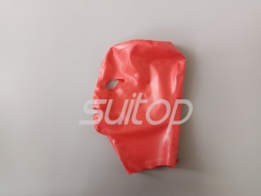 3D clipping Head latex hoods red monkey face rubber hoods open nostrils and mouth with back zip