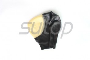  Natural latex hoods main in black and transparent color with back zip decorations