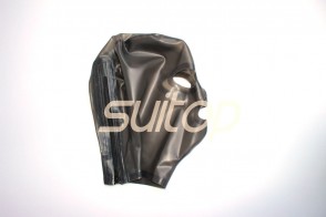 Latex hoods Ordinary head cover open eyes, mouth, nose transparent black