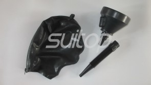 Hot selling black latex hood with pipe Pipe head cover black open nostrils eyes thickened by 0.6mm 