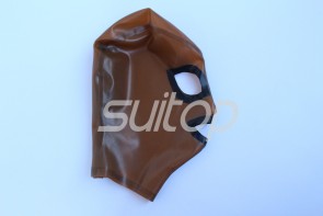 Latex hoods 100% nature rubber fetish masks latex party hood for adult in trasparent black latex
