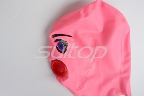 Latex hoods  mask sexy hood for adult open the nostrils and curl the mouth 