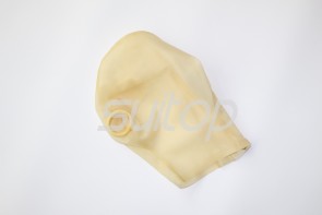 Transparent color latex mask and open nostrils attached con dom with back zip for adults