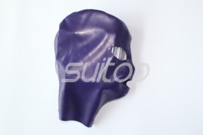 3D Adult's bling metallic purple latex catsuit hoods open eyes & nostrils & mouth