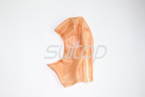 Flesh color latex hood open face with back zip for adults