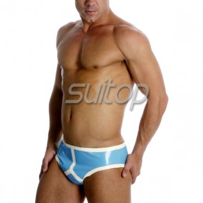 Suitop latex underwear for men in skye blue