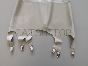 Bling silver women's latex garters belt  real & natural latex and support custom tailored sizes CATSUITOP 